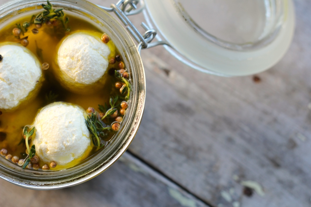 Labneh marinated in oil